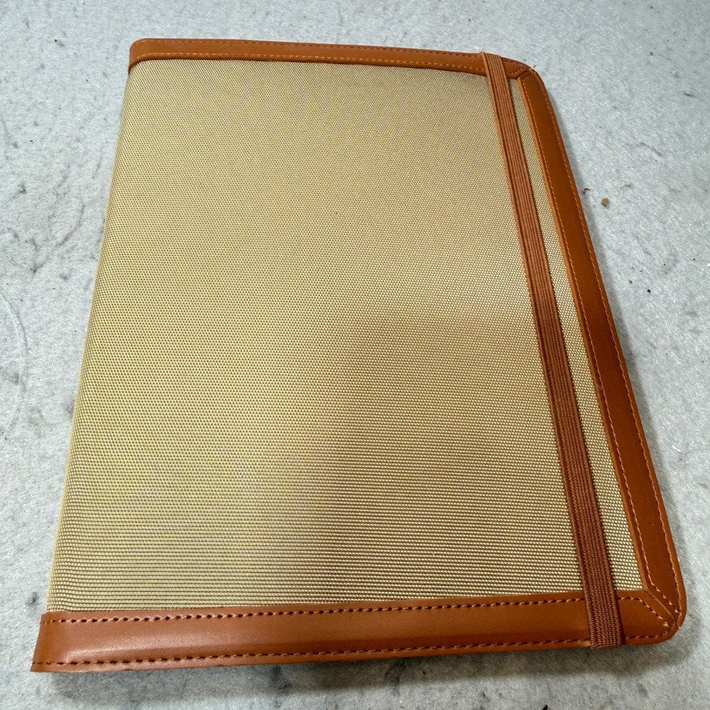 Unbranded Tablet Portfolio Unisex Medium Tan Good Canvas Faux Leather Folio